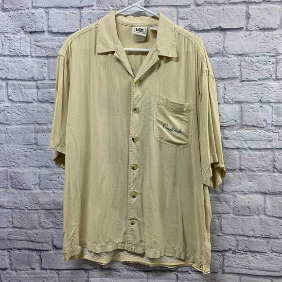Vintage STL Cardinals‎ Shirt Men’s Large Busch Stadium Cream Casual Button Down - Picture 1 of 6